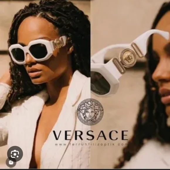 Today Only! Versace 4425u Bold White Sunglasses for Women - Picture 2 of 10